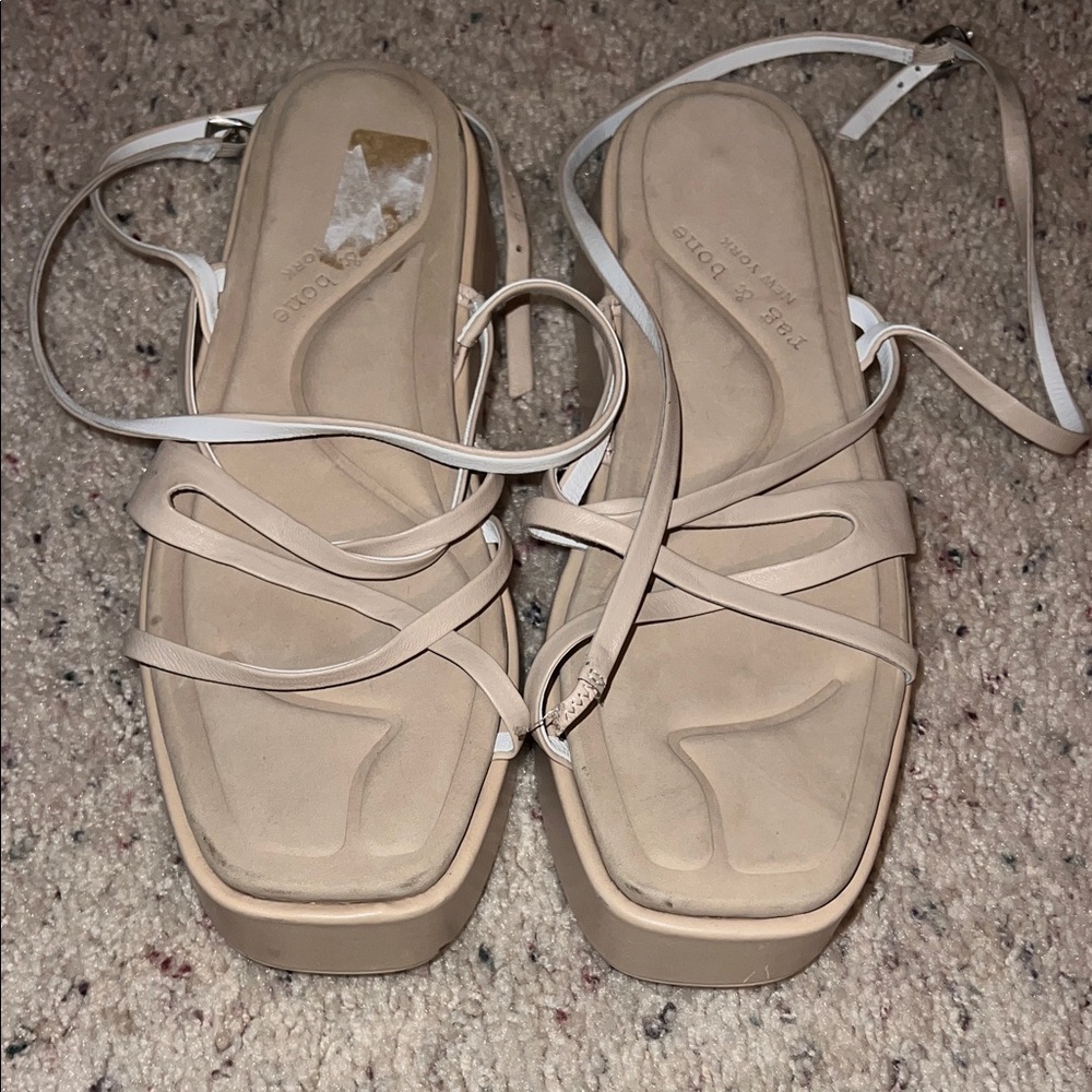 rag & bone Women's Tan Strappy Wedges Size 11